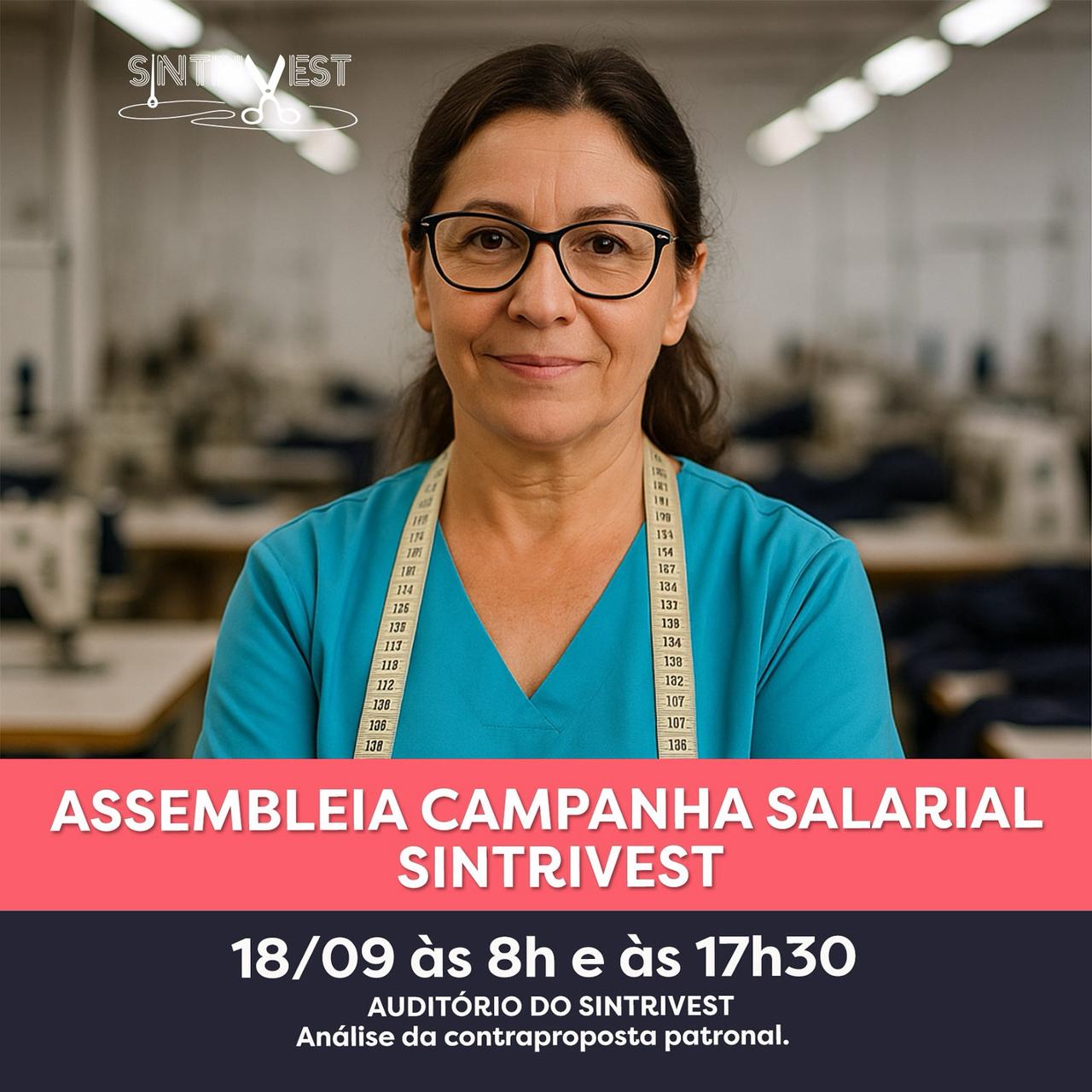 Assembleia do Sintrivest decide campanha salarial 2025/2026 nesta quinta-feira